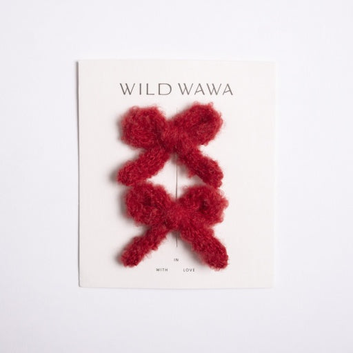 Knitted Bows - Crimson