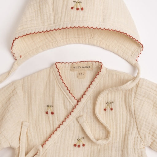 Gauze Bundle Set - Embroidered Cherries
