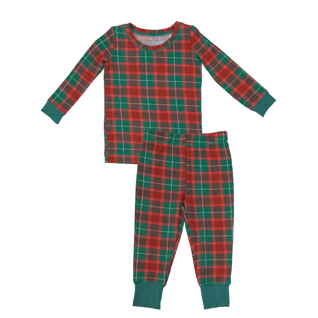 Holiday Plaid L/S Loungewear Set Red