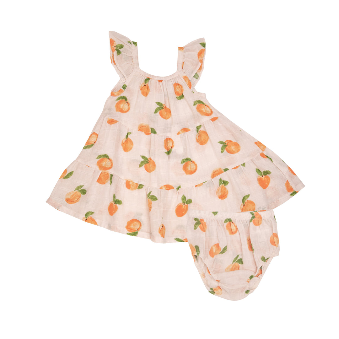Peaches Twirly Sundress + Bloomer