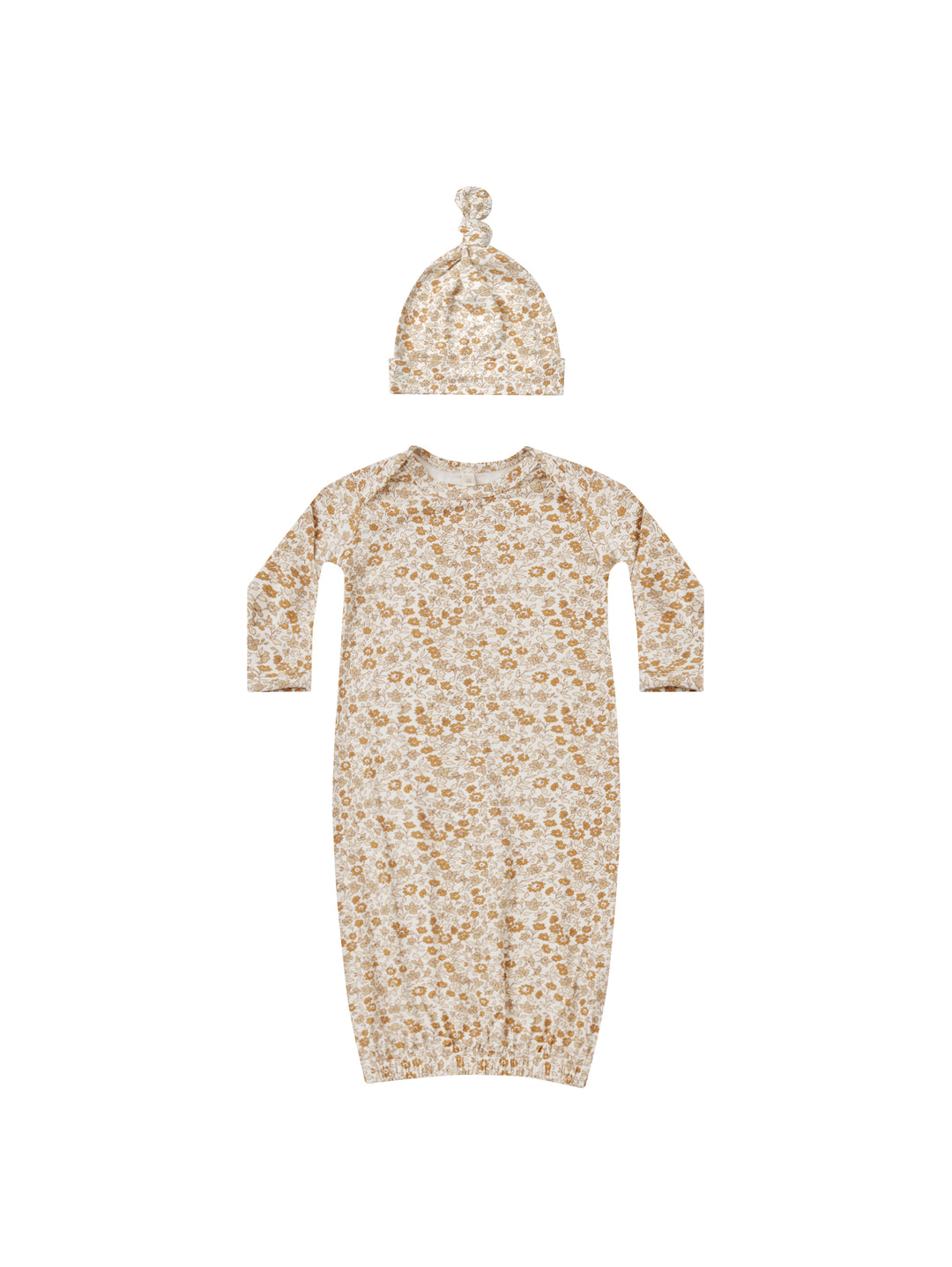 Bamboo Baby Gown + Hat | Marigold