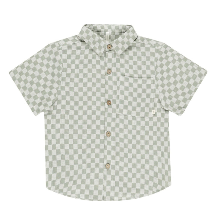 Collared S/S Shirt || Sage Check