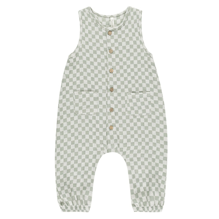 Woven Jumpsuit || Sage Check