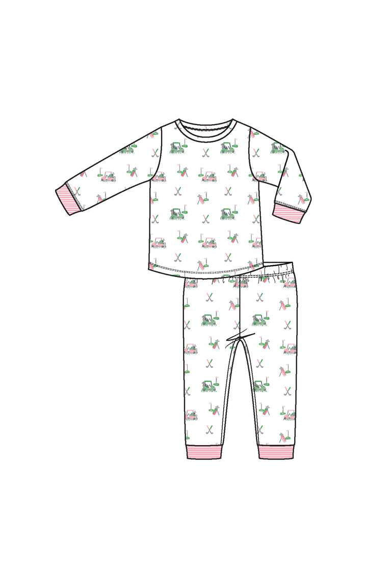 Baby Golf Carts Pink L/S Loungewear Set