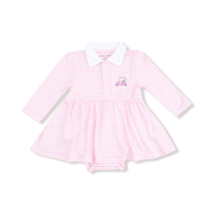 Baby Golf Carts Pink Polo Bodysuit Dress