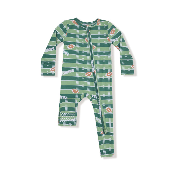 Football Field Glow in the Dark Zipper Romper