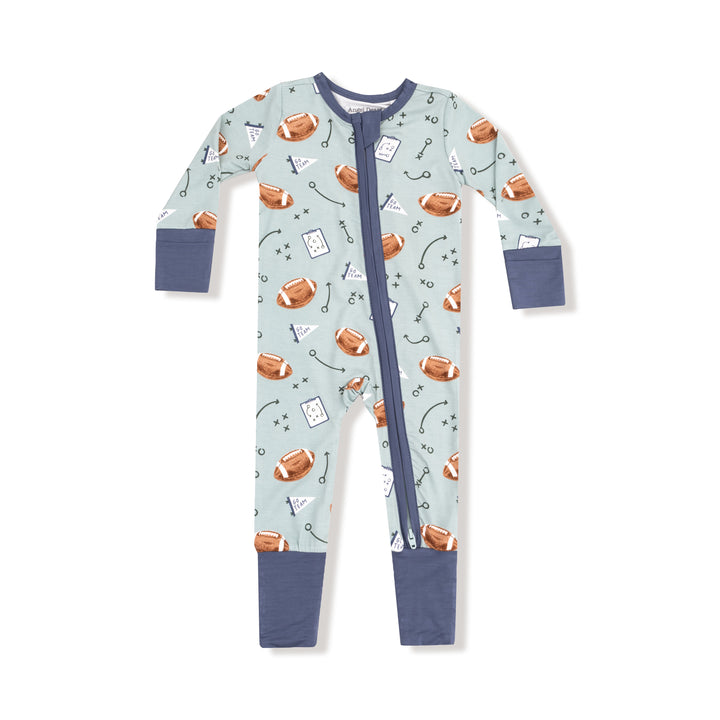 Touchdown Time Grey 2 Way Zipper Romper