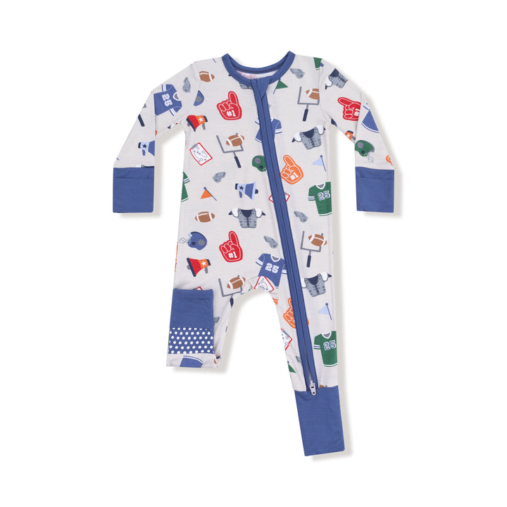 Game Day Grey 2 Way Zipper Romper