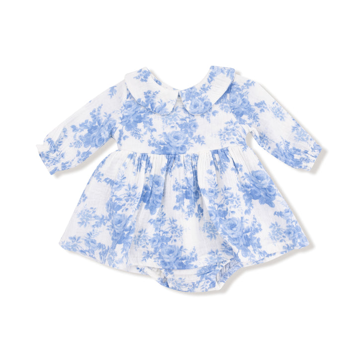 Dream Cottage Floral Peter Pan Collar Bubble w/ Skirt