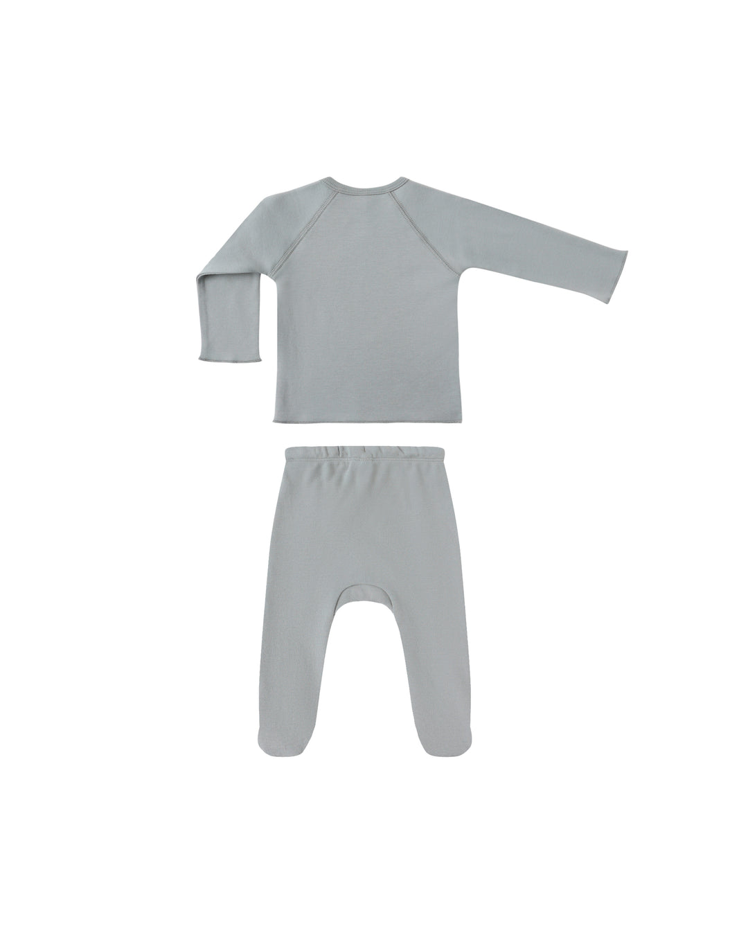Wrap Top + Footed Pant Set | Steel Blue