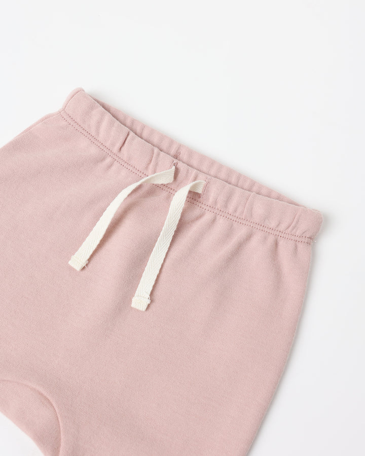 Wrap Top + Footed Pant Set | Rose