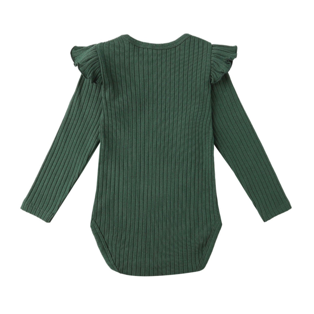 Shoulder Ruffle Bodysuit - Green