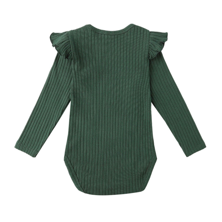 Shoulder Ruffle Bodysuit - Green