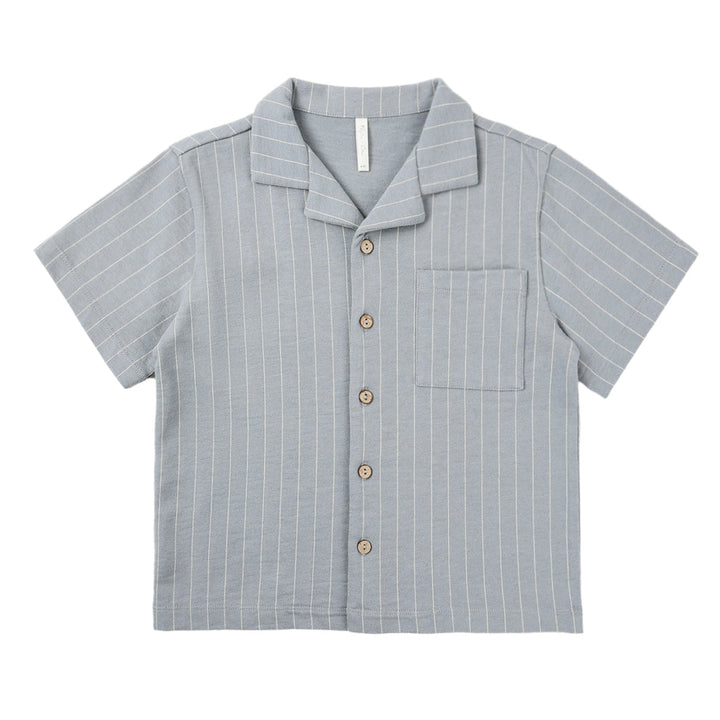 Lapel Collar Shirt - Blue Stripe