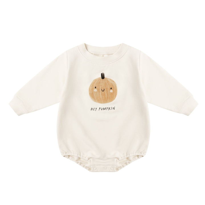 Crewneck Bubble Romper - Pumpkin