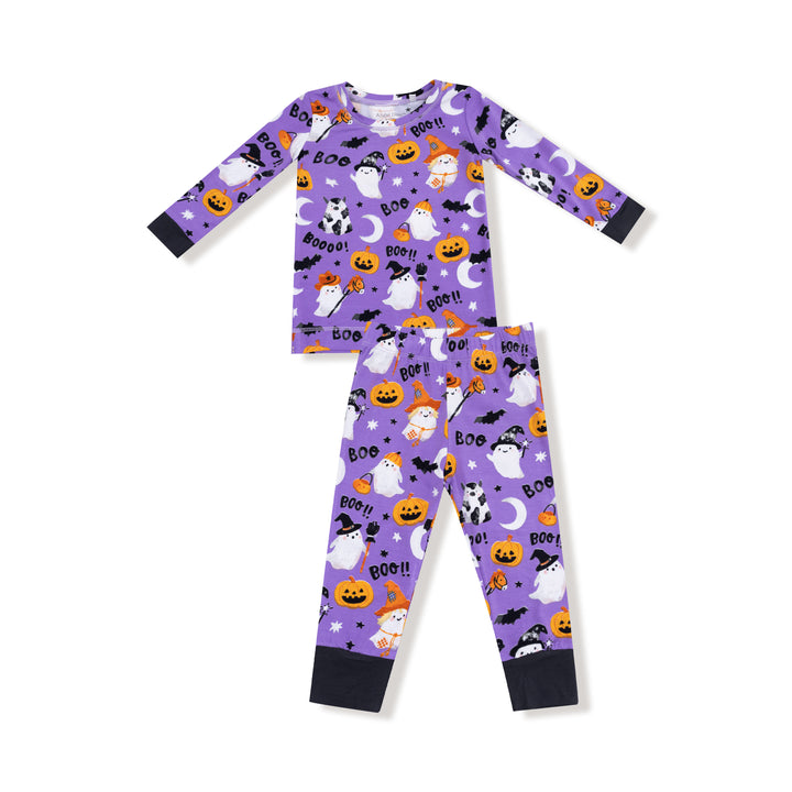 Costumed Ghosts Glow in Dark L/S Set - Dark Purple