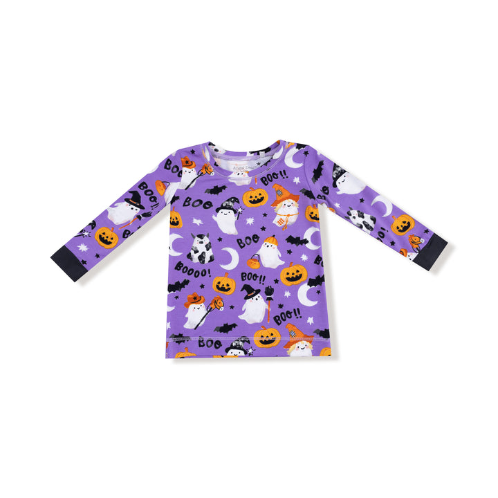 Costumed Ghosts Glow in Dark L/S Set - Dark Purple