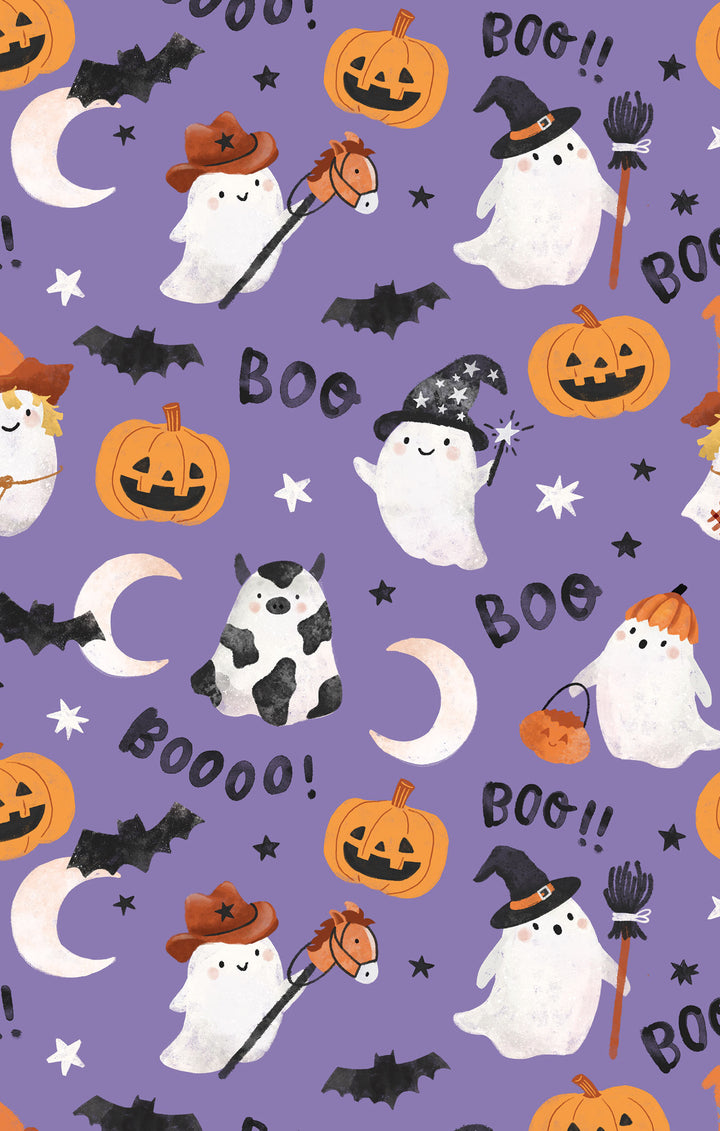 Costumed Ghosts Glow in Dark L/S Set - Dark Purple