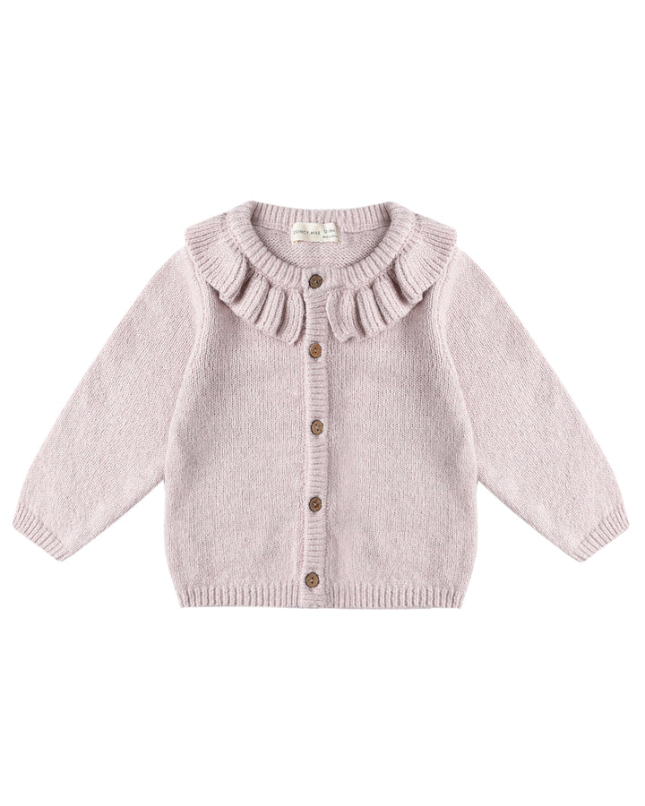 Ruffle Collar Cardigan - Lilac