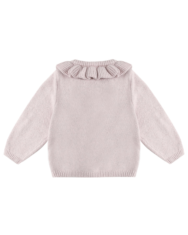 Ruffle Collar Cardigan - Lilac