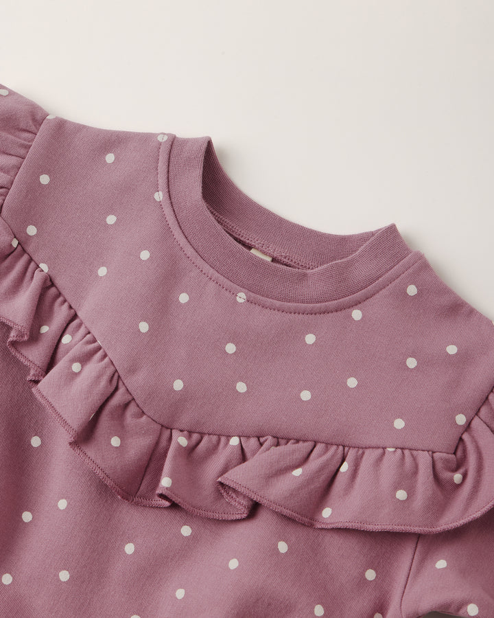 Relaxed Fleece Sweat Set - Polka Dot