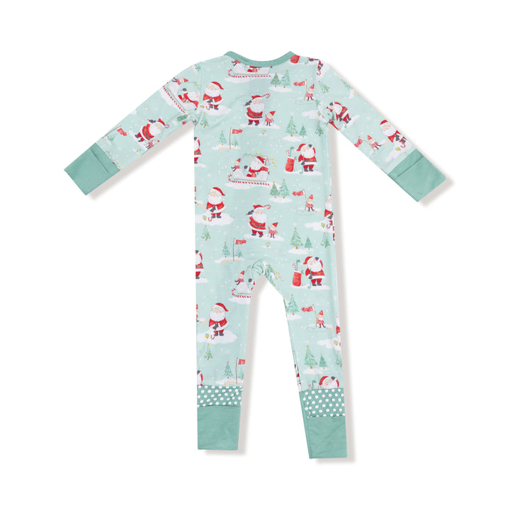 Golfing Santa And Elves - 2 Way Zipper Romper