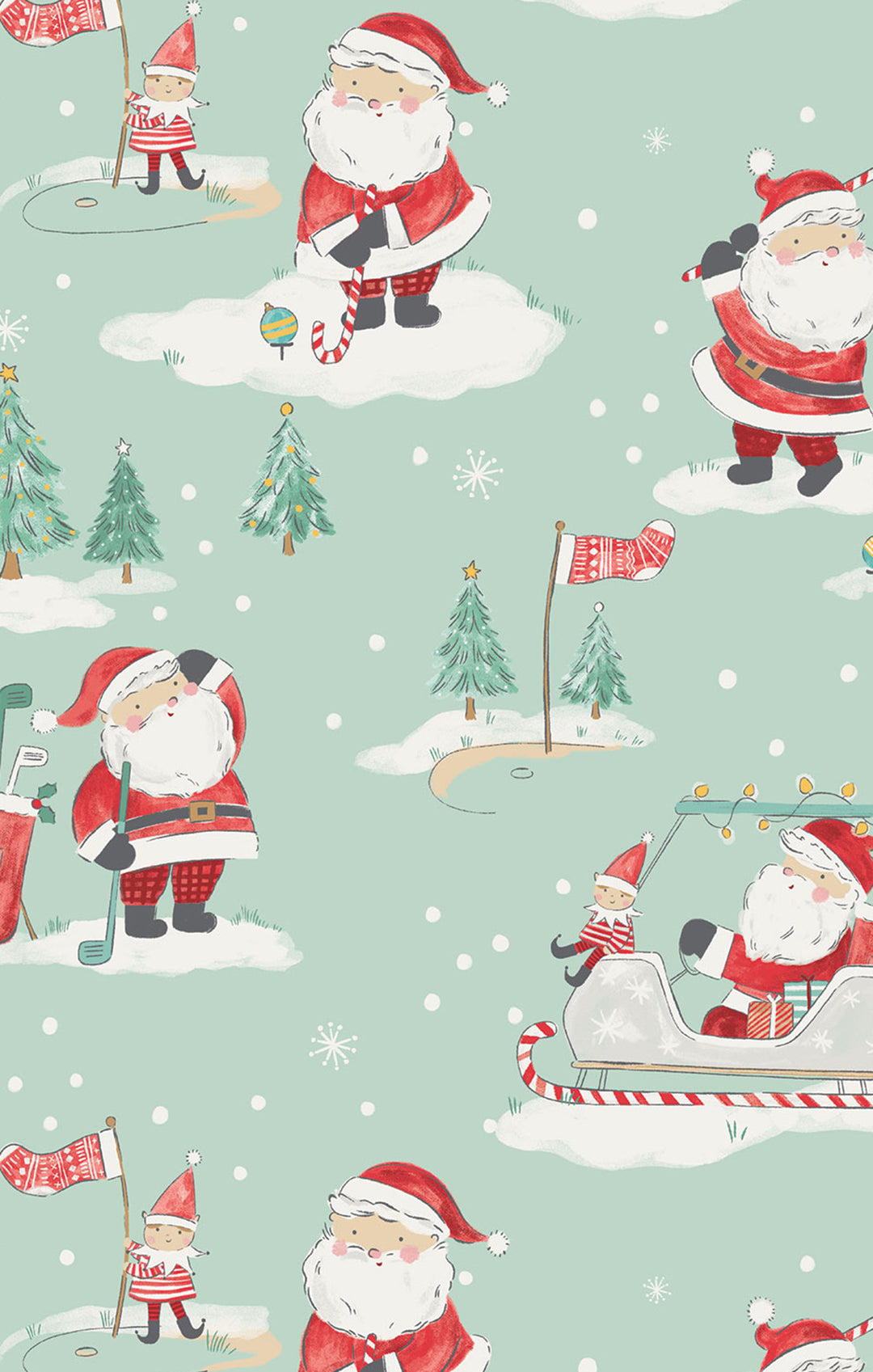 Golfing Santa And Elves - 2 Way Zipper Romper