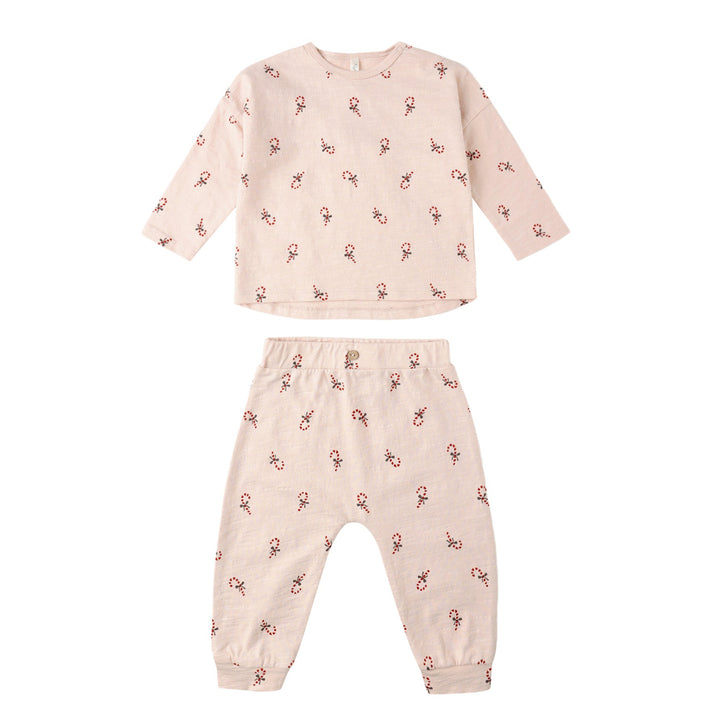 L/S Tee + Pant Set - Candy Canes