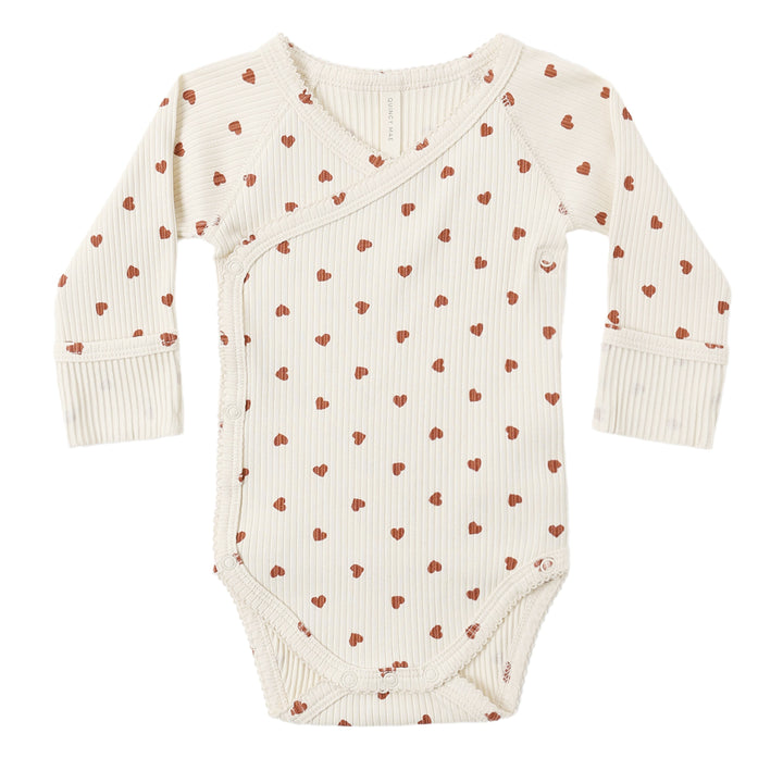 Side Snap Bodysuit + Legging - Red Hearts