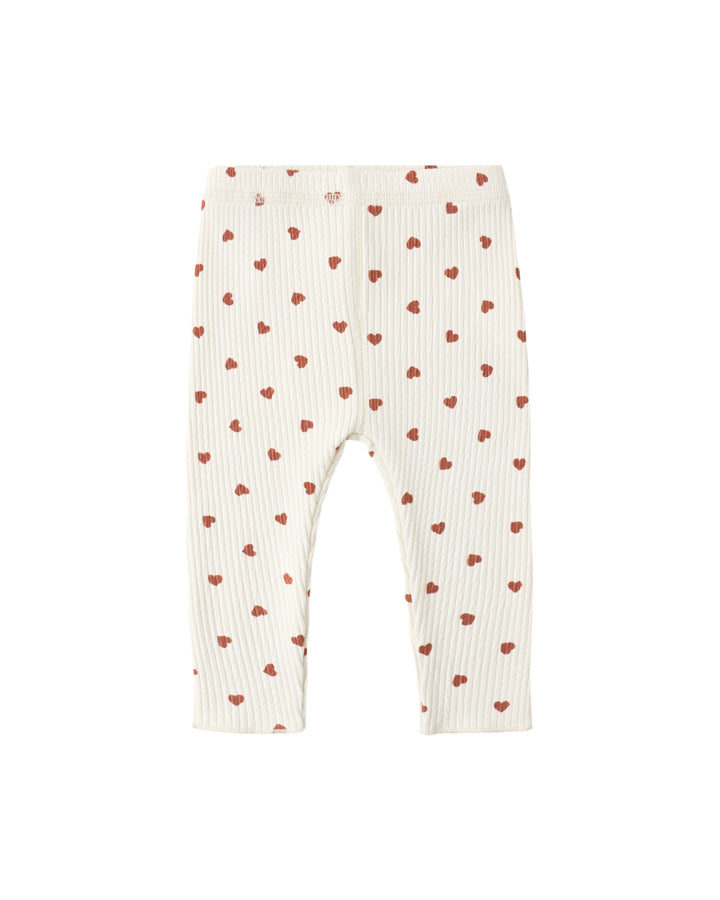 Side Snap Bodysuit + Legging - Red Hearts