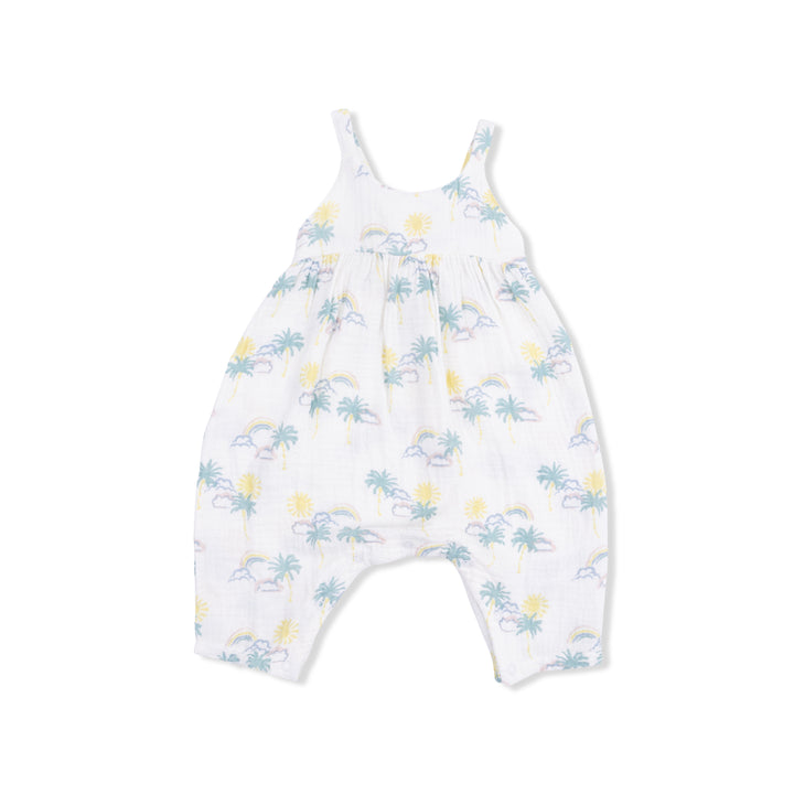 Palm Trees And Rainbows - Tie Back Romper