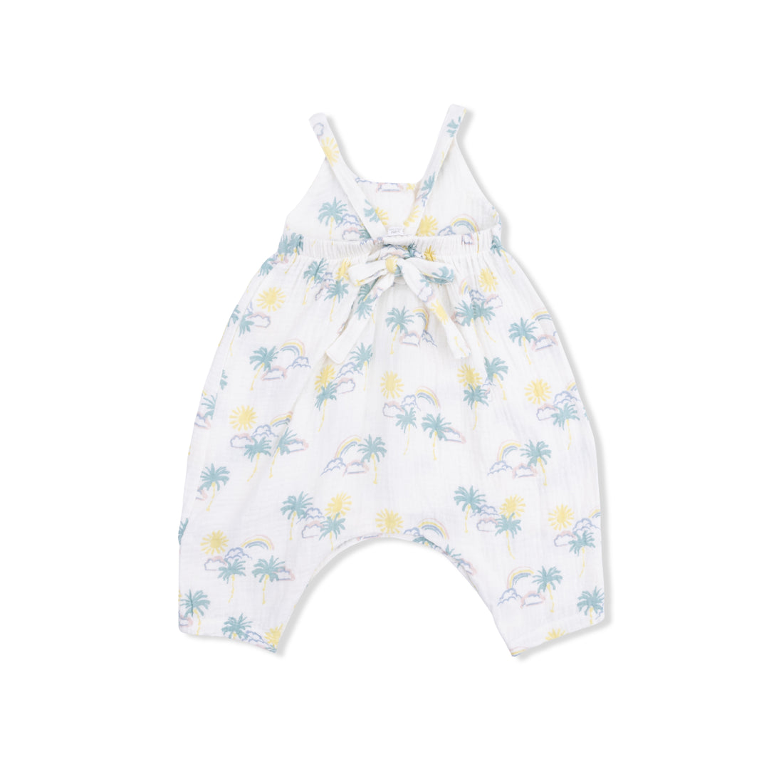 Palm Trees And Rainbows - Tie Back Romper