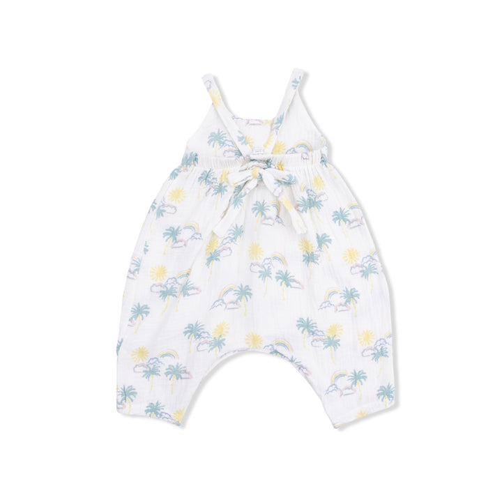 Palm Trees And Rainbows - Tie Back Romper
