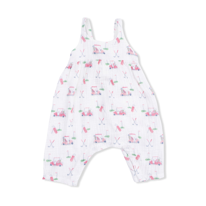 Baby Golf Carts Pink - Tie Back Romper