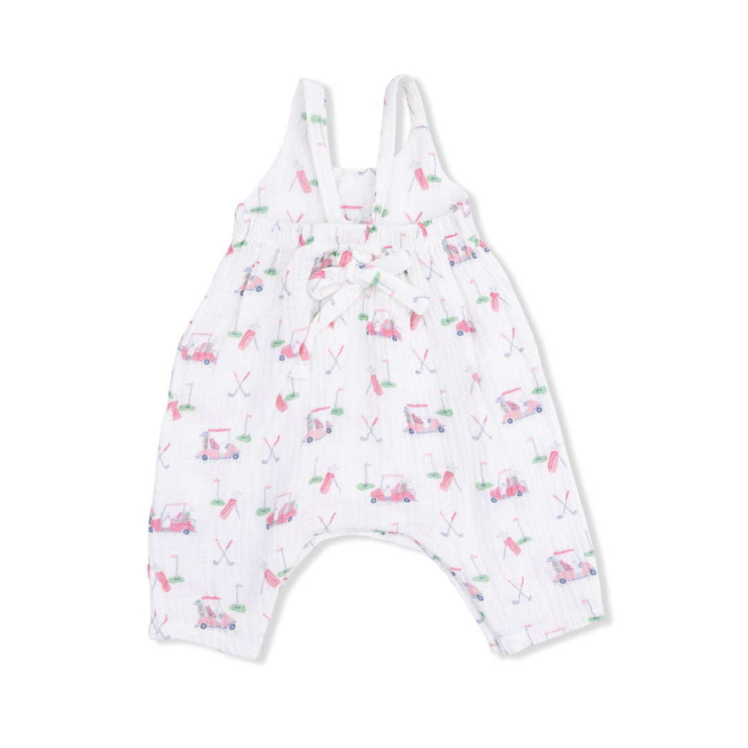 Baby Golf Carts Pink - Tie Back Romper