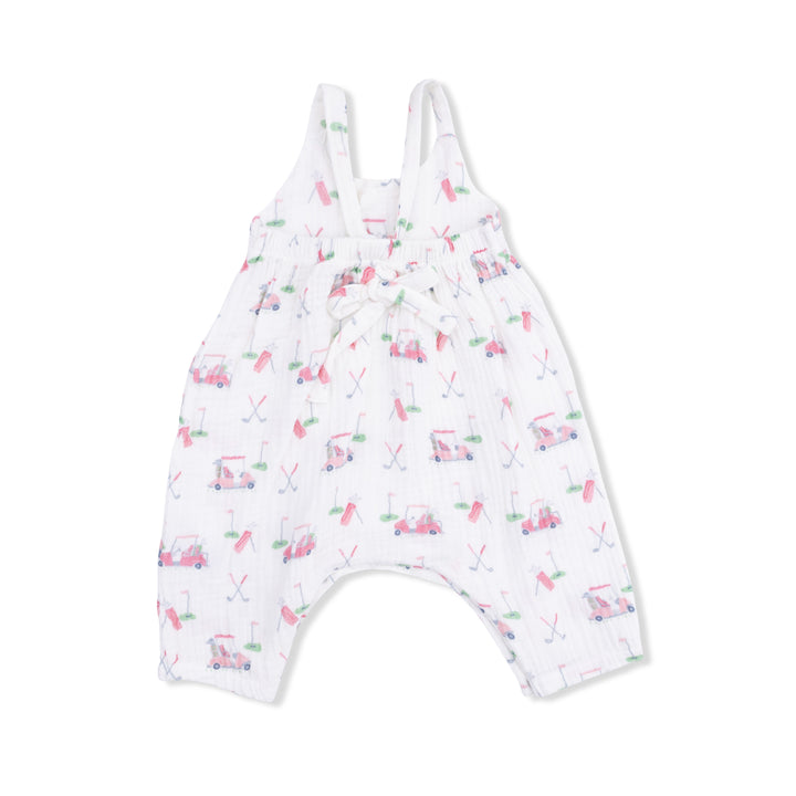 Baby Golf Carts Pink - Tie Back Romper