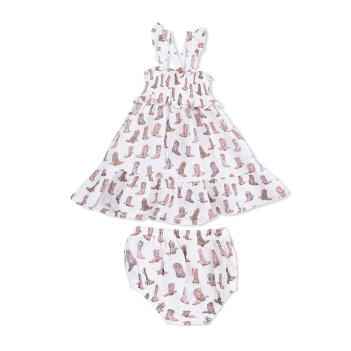 Cowgirl Boots - Smocked Ruffle Sundress