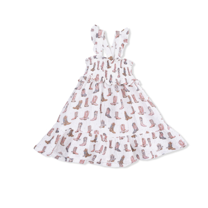 Cowgirl Boots - Smocked Ruffle Sundress