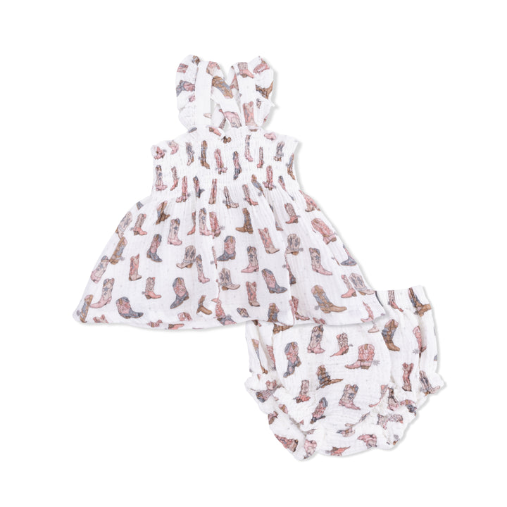 Cowgirl Boots - Smocked Top W/ Bloomer