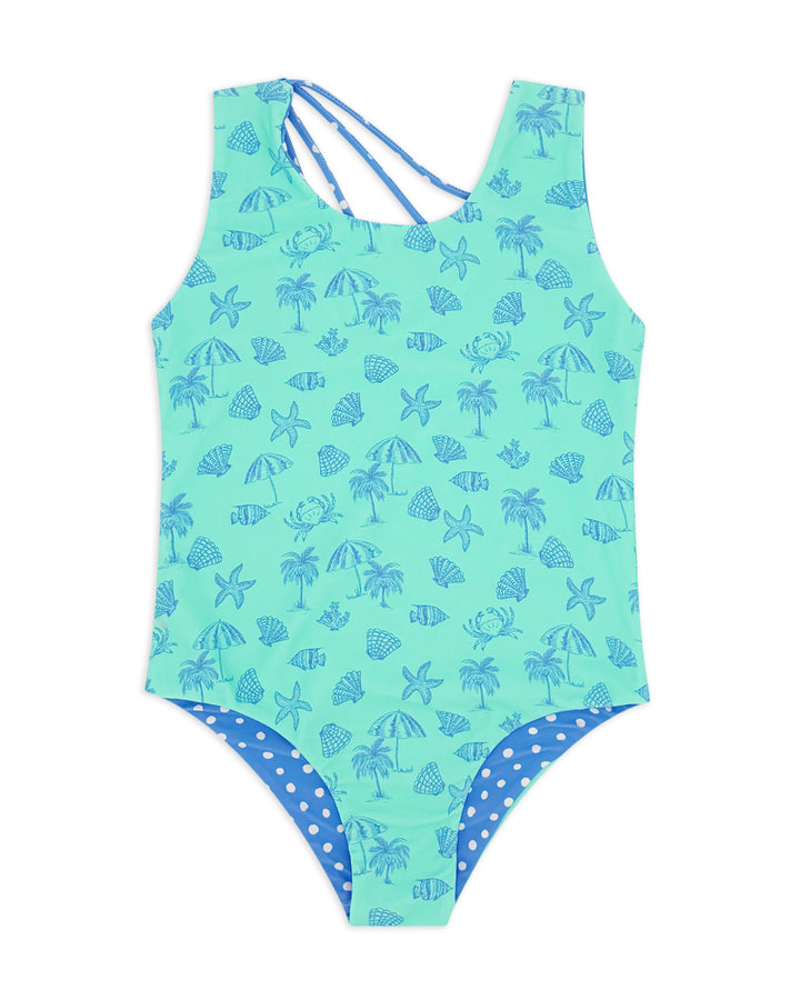 Summer Sun Reversible One-Piece - Aqua Crystal