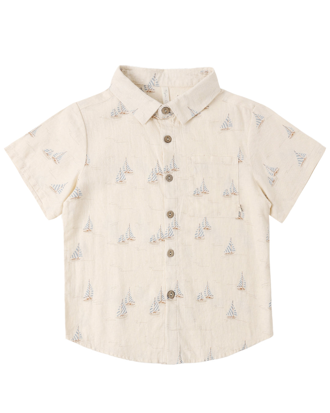 COLLARED SHORT SLEEVE SHIRT || SAIL