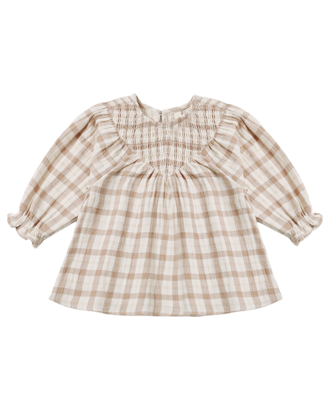 V Smocked Dress Rustic Plaid