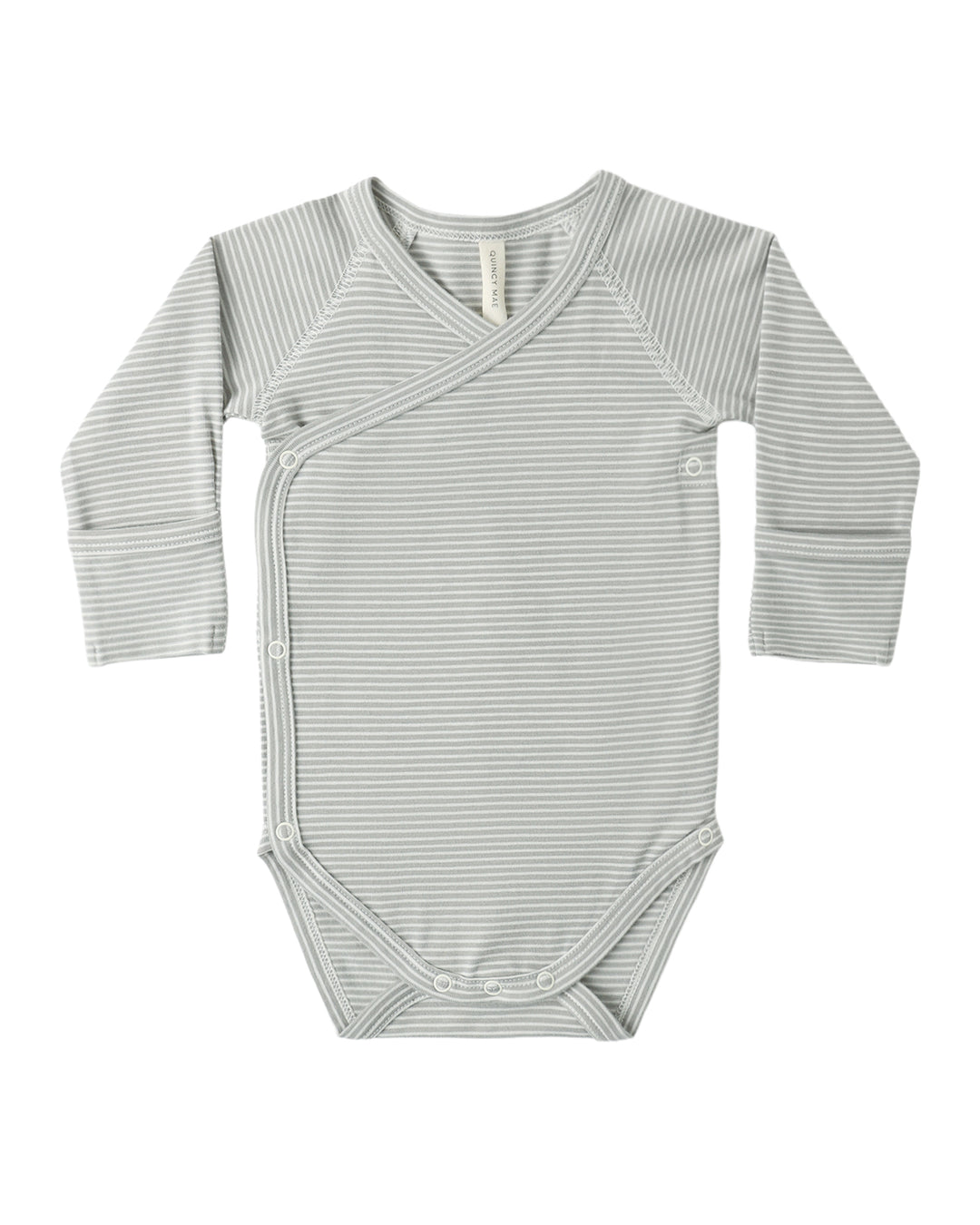 Side Snap Bodysuit Sage Micro Stripe
