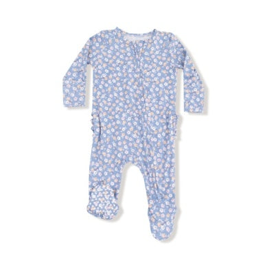 Country Calico 2 Way Zipper Ruffle Footie