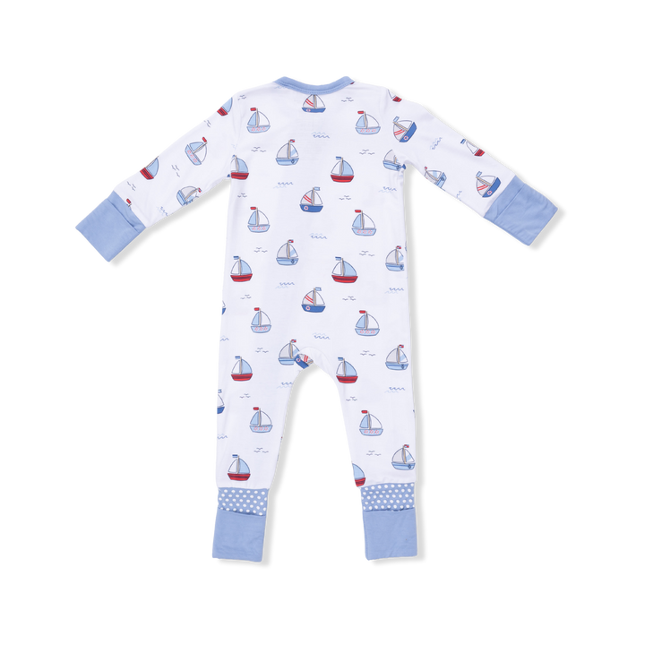 Bubbly Sailboats Blue - Convertible Romper