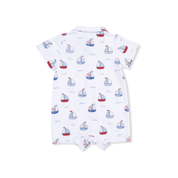 Bubbly Sailboats Blue - Polo Shortie