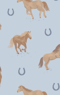 Horses Blue 2 Way Zipper Footie