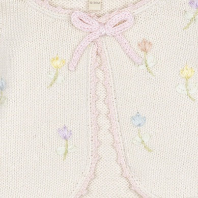 EMBROIDERED BOLERO - PINK/NATURAL