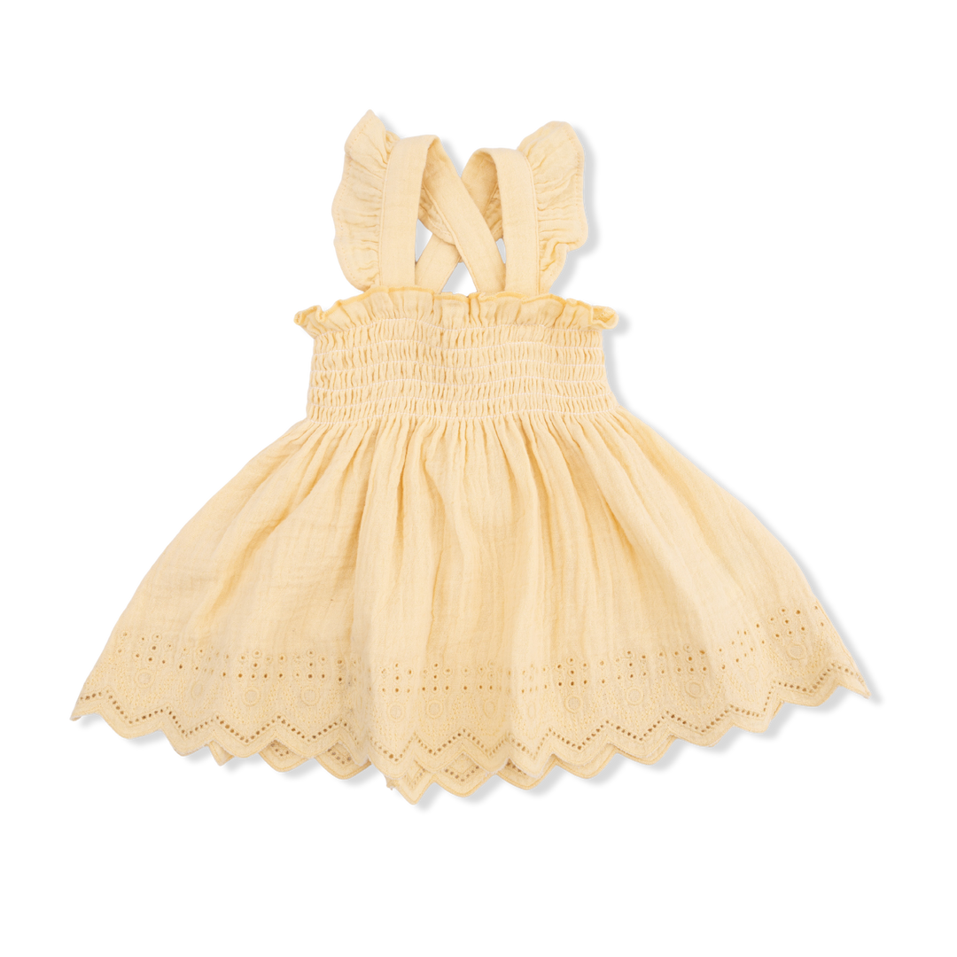 Solid Muslin Italian Straw - Smocked Top W/ Bloomer