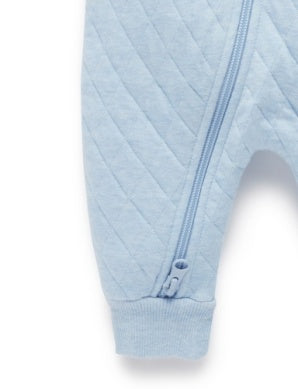 Soft Blue Quilted Growsuit